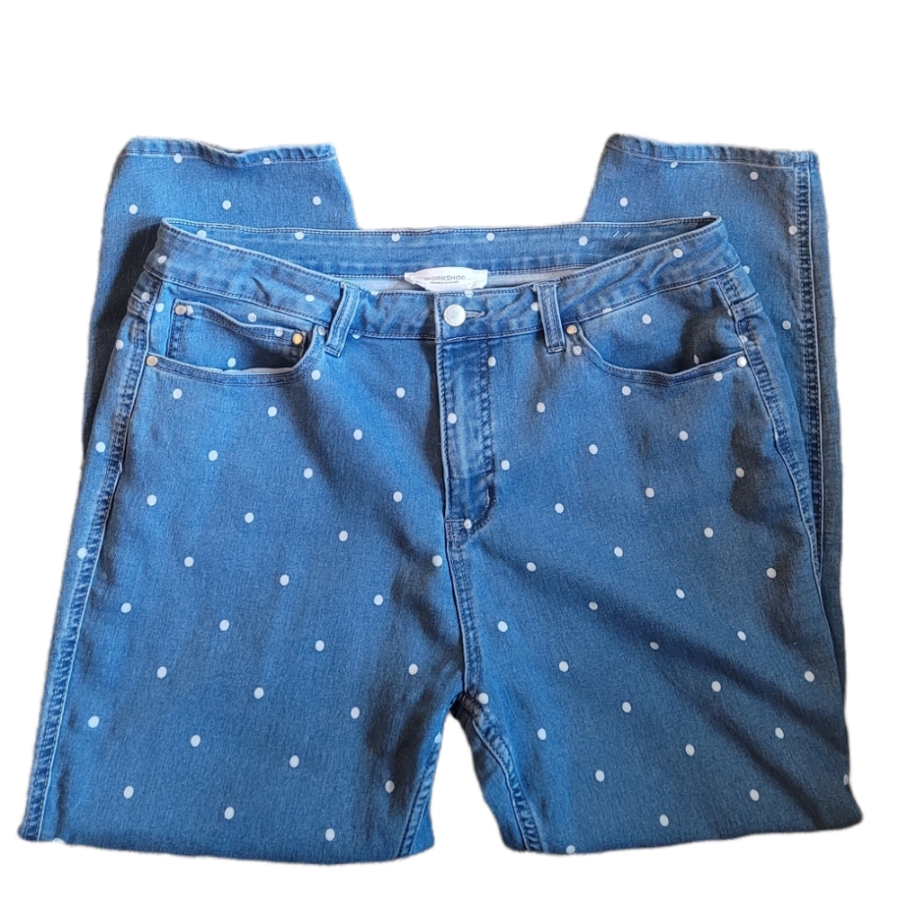 Workshop Republic Clothing Denim Polka Dot Highrise Straight Leg Plus Jeans 16